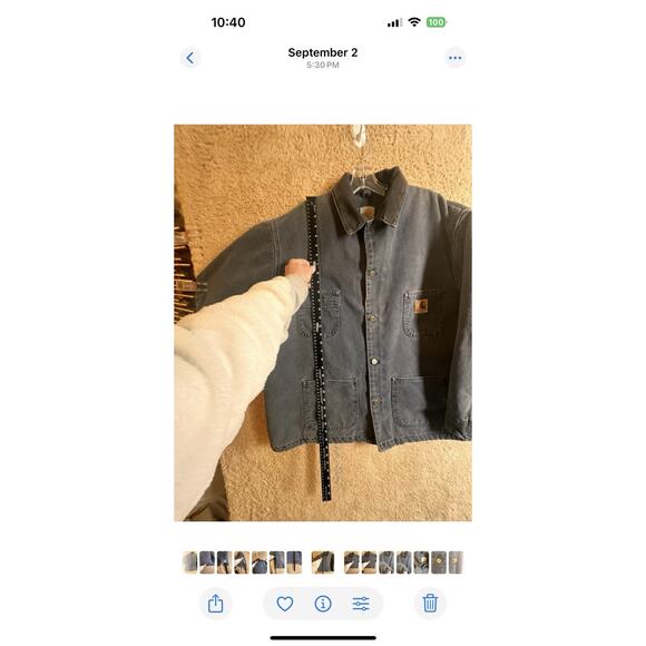 90s Vtg Carhartt C02 Blanket Lined Chore Coat Duck Canvas Workwear USA No Sz Tag - Picture 12 of 16